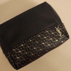 Yves Saint Laurent Black and Gold Cosmetic Bag